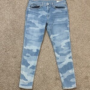 rag & bone Blue Camouflage Skinny Jeans